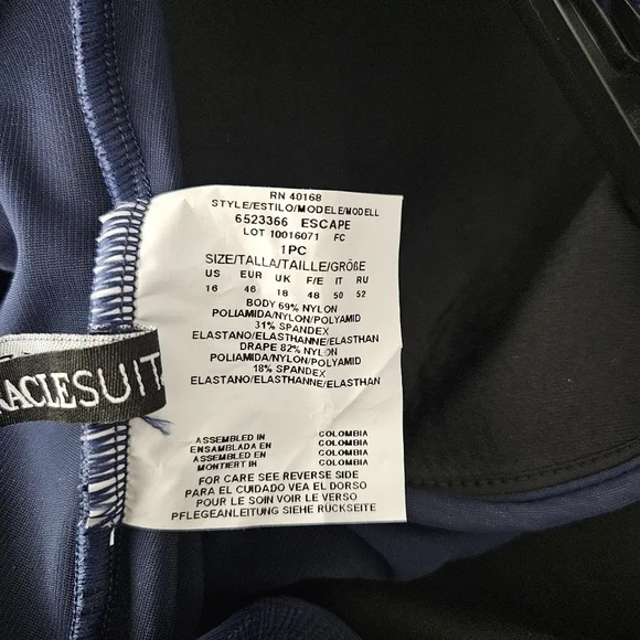 Miraclesuit Blue and White One Piece Swimwear with Nautical Stripes - Picture 10 of 10